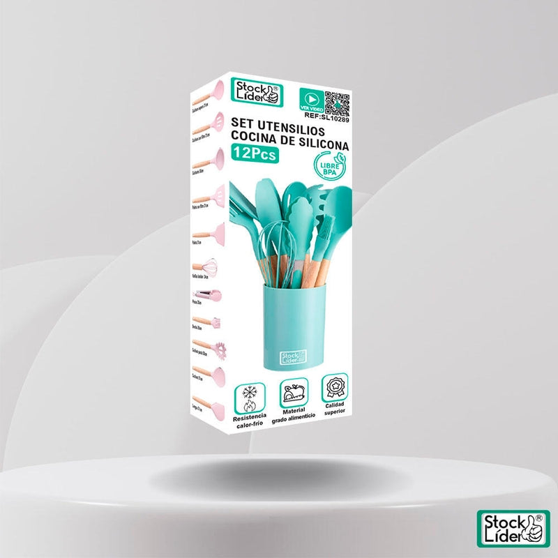 Conjunto de utensílios de cozinha de silicone 12 peças - Villvynia 